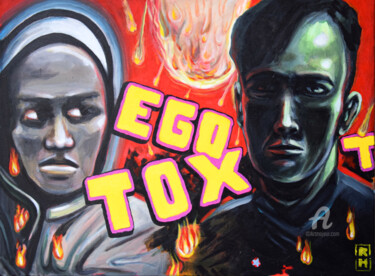 Malerei mit dem Titel "EGOTOX" von Ralph Hackeland, Original-Kunstwerk, Acryl