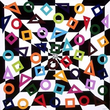 Картина под названием "Geometric" - Ralph Berko, Подлинное произведение искусства, Масло