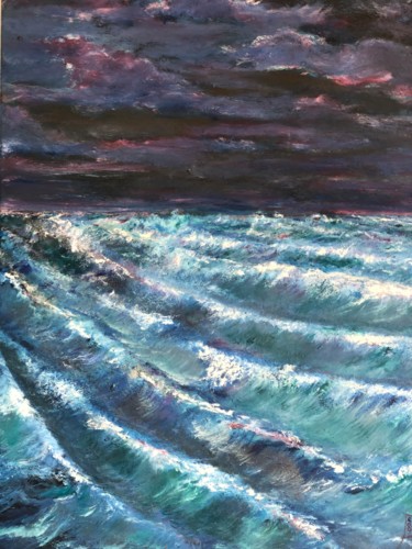 Painting titled "Turbulences" by Ralph Spegelaere, Original Artwork, Oil