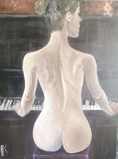 Pintura titulada "La boite à musique" por Ralph Spegelaere, Obra de arte original, Oleo