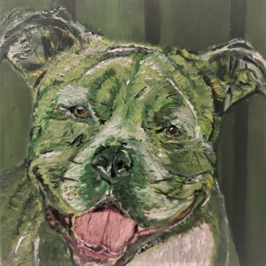 Картина под названием "Un Amour de chien" - Ralph Spegelaere, Подлинное произведение искусства, Масло