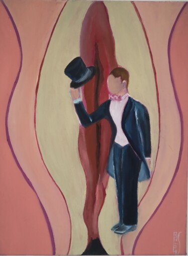 Ζωγραφική με τίτλο "Gentleman" από Ralph Spegelaere, Αυθεντικά έργα τέχνης, Λάδι