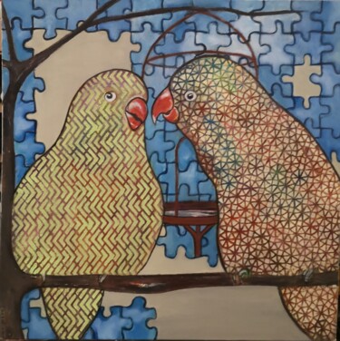 Pintura titulada "Couple en (dé)const…" por Ralph Spegelaere, Obra de arte original, Oleo