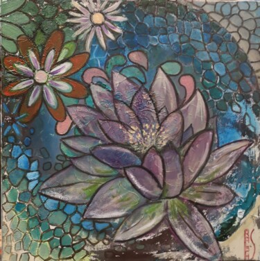 Malerei mit dem Titel "Lotus" von Ralph Spegelaere, Original-Kunstwerk, Öl