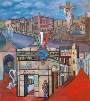 Painting titled "Memories of Lecce-…" by Ralph Spegelaere, Original Artwork, Oil