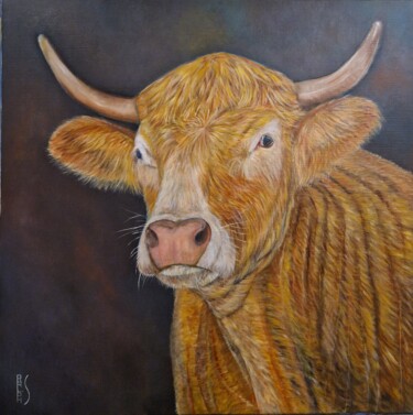 Painting titled "Le Bœuf" by Ralph Spegelaere, Original Artwork, Oil