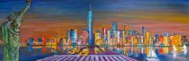 Painting titled "New York" by Ralph Spegelaere, Original Artwork, Oil