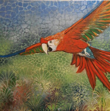 Pintura intitulada "La clef du perroquet" por Ralph Spegelaere, Obras de arte originais, Acrílico
