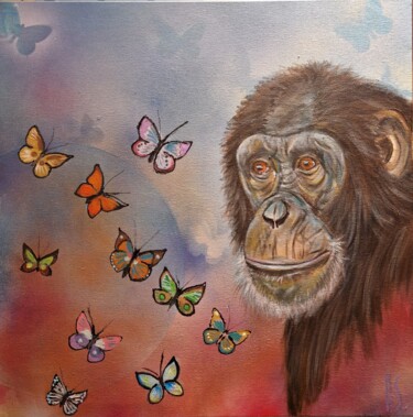 Картина под названием "L'effet papillon (3)" - Ralph Spegelaere, Подлинное произведение искусства, Акрил