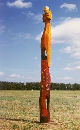 Sculpture titled "Engel über Mond" by Ralph Kleiner, Original Artwork