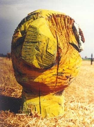 Sculpture titled "Kopf gelb, aus" by Ralph Kleiner, Original Artwork