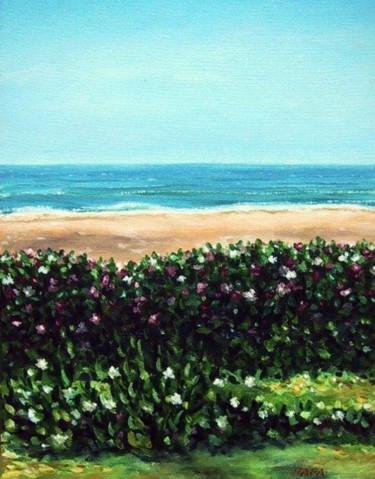 Painting titled "Beach Flowers" by Ralph Papa, Original Artwork