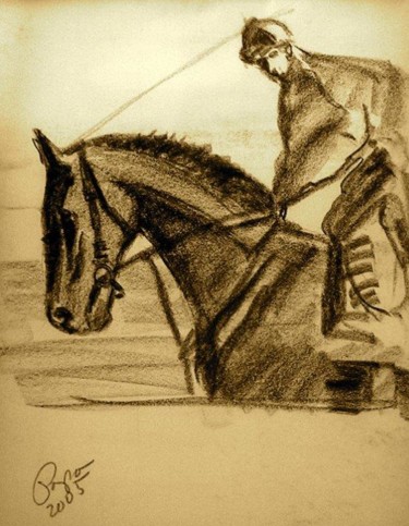 Drawing titled "Horse and Rider" by Ralph Papa, Original Artwork, Other