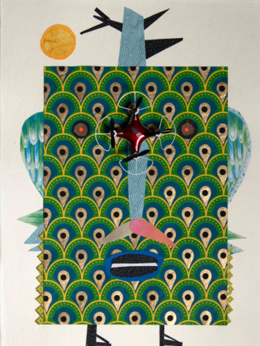 Collages intitulée "Fallen Angel" par Raluca Arnăutu, Œuvre d'art originale, Collages Monté sur Carton