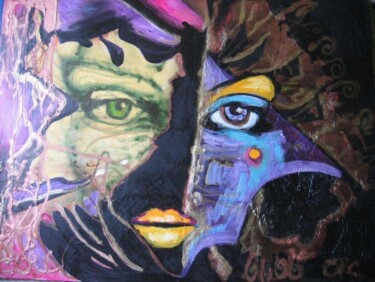 Peinture intitulée "Dubble Mask" par Raluca Cirti, Œuvre d'art originale, Huile