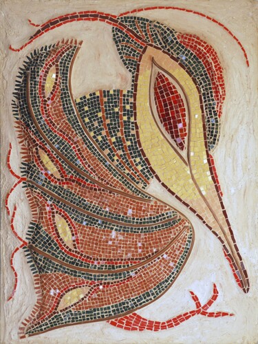 Sculpture titled "The winged creature" by Raluca-Ioana Enăchescu, Original Artwork, Mosaic