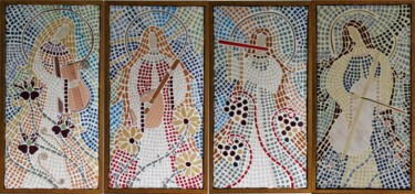 Escultura intitulada "Anotimpurile / The…" por Raluca-Ioana Enăchescu, Obras de arte originais, Mosaico
