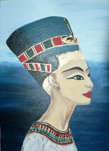 「Enigmatic Egypt Nef…」というタイトルの絵画 Raluca Rによって, オリジナルのアートワーク, アクリル