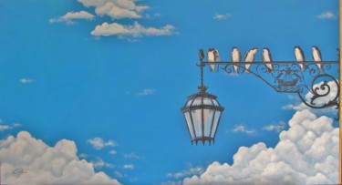 Pintura intitulada "Swallows" por Caetano Ramalho, Obras de arte originais, Óleo