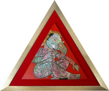 Painting titled "Ganesha" by Ramesh Gorjala, Original Artwork