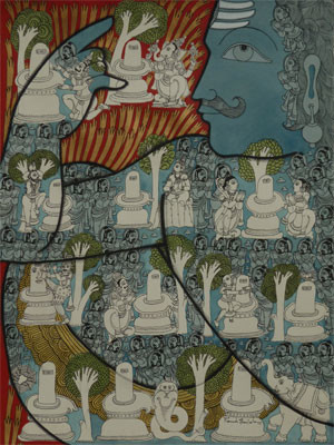 Painting titled "Siva" by Ramesh Gorjala, Original Artwork