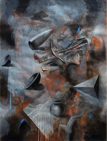 Картина под названием "Emptiness II" - Ramesh Terdal, Подлинное произведение искусства, Акрил
