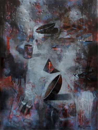 Malerei mit dem Titel "Emptiness III" von Ramesh Terdal, Original-Kunstwerk, Acryl