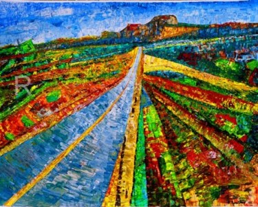 Painting titled "The road" by Rami Benatar, Original Artwork, Oil