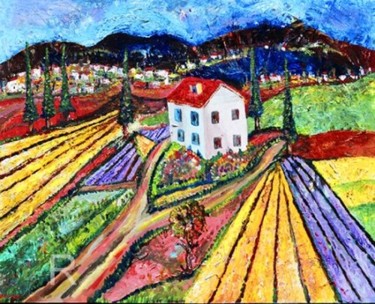 Painting titled "House in the Fields…" by Rami Benatar, Original Artwork, Oil