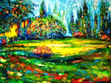 Painting titled "Painting Springtime…" by Rami Benatar, Original Artwork, Oil