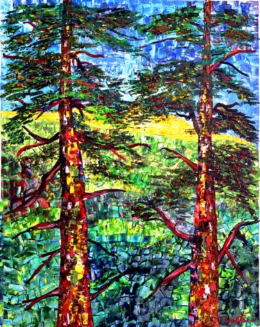 Painting titled "woods In the Wild…" by Rami Benatar, Original Artwork, Oil