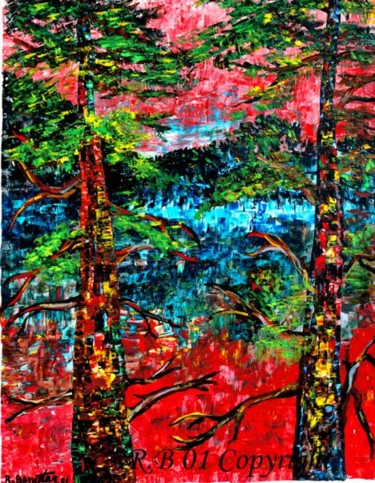 Painting titled "In the wild woods L…" by Rami Benatar, Original Artwork, Oil