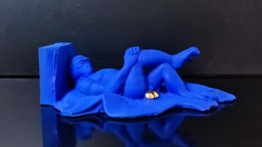 Sculpture titled "Singe de relaxation" by Ramil Dayanov, Original Artwork, Plaster