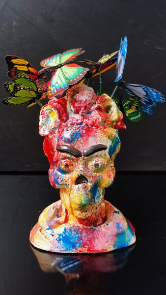 Skulptur mit dem Titel "Frida's Chromatic S…" von Ramil Dayanov, Original-Kunstwerk, Gips