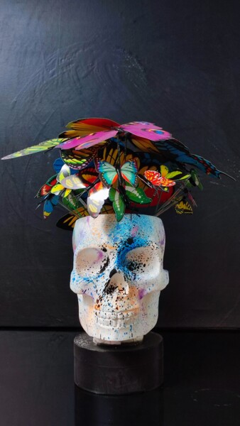 雕塑 标题为“skull and butterfli…” 由Ramil Dayanov, 原创艺术品, 石膏