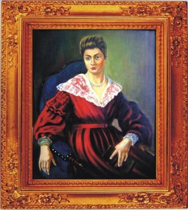 Malarstwo zatytułowany „Portret of mother” autorstwa Ramin Kerimov, Oryginalna praca, Olej