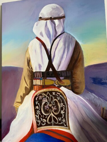 Peinture intitulée "Le cavalier" par Ramla Lamine, Œuvre d'art originale, Huile