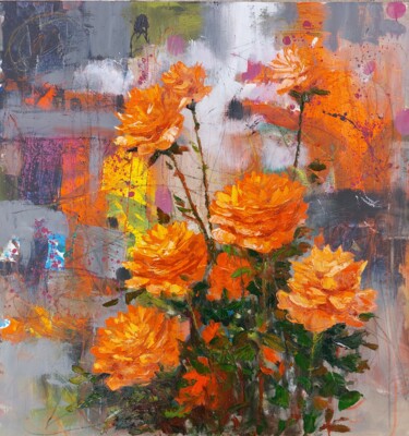 Malerei mit dem Titel "Rosen" von Ramo Ram, Original-Kunstwerk, Öl