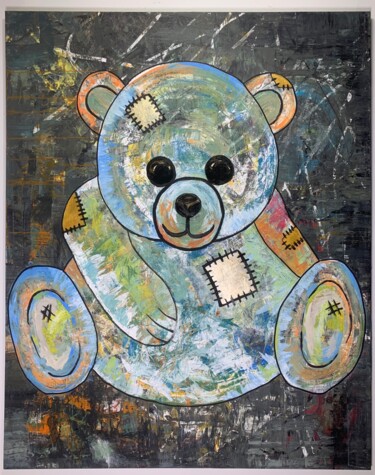 Painting titled "Teddy" by Ramon Jaensch, Original Artwork, Acrylic