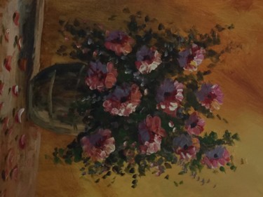 Pintura titulada "Jarrón con Flores (…" por Ramón (R. Marín), Obra de arte original