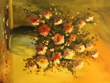 Картина под названием "Jarrón con flores (…" - Ramón (R. Marín), Подлинное произведение искусства