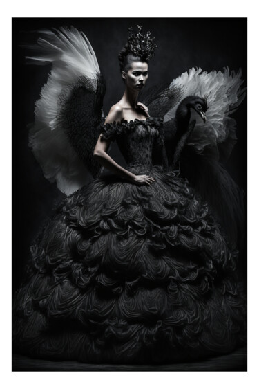 Digital Arts titled "Black Swan 2" by Ramona Gliga, Original Artwork, AI generated image