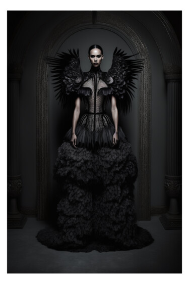 Digital Arts titled "Black Swan 5" by Ramona Gliga, Original Artwork, AI generated image