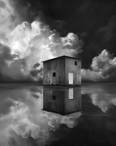 Artes digitais intitulada "House in the clouds" por Ramona Gliga, Obras de arte originais, Imagem gerada por IA