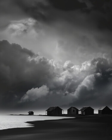 Цифровое искусство под названием "House in the clouds…" - Ramona Gliga, Подлинное произведение искусства, Цифровой коллаж