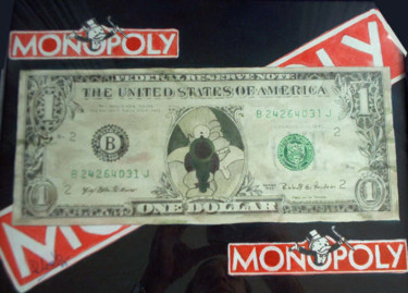 Painting titled "monopoly money" by Ramon Campos, Original Artwork, Oil