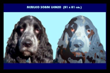 Pintura intitulada "KIRA COCKER DOG" por Ramon Campos, Obras de arte originais, Óleo