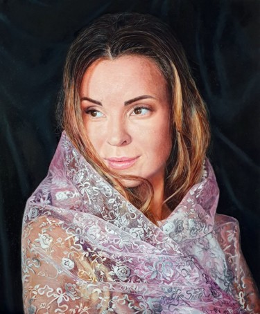 Painting titled "Элина" by Vladimir Remizov, Original Artwork, Oil