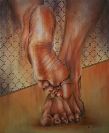 Painting titled "Stay or Go" by Randa Hijazi, Original Artwork, Acrylic