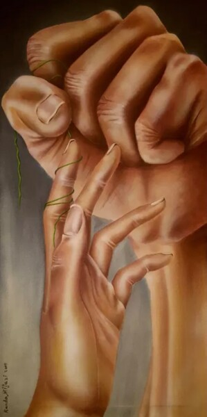 Painting titled "With you" by Randa Hijazi, Original Artwork, Acrylic